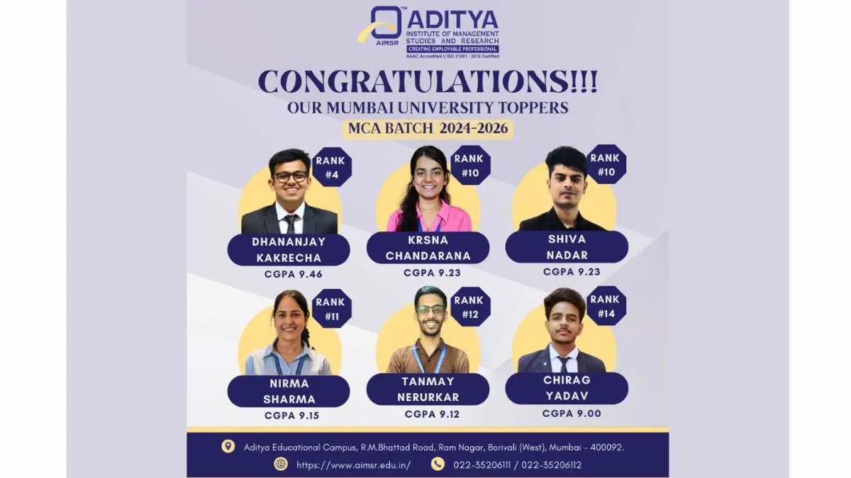 MCA Toppers from AIMSR