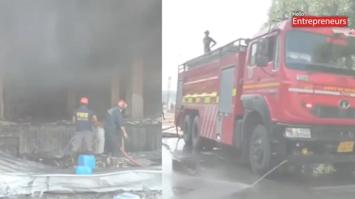 Massive fire reported in a chemical factory in Palsana, 10 fire department vehicles reach the spot