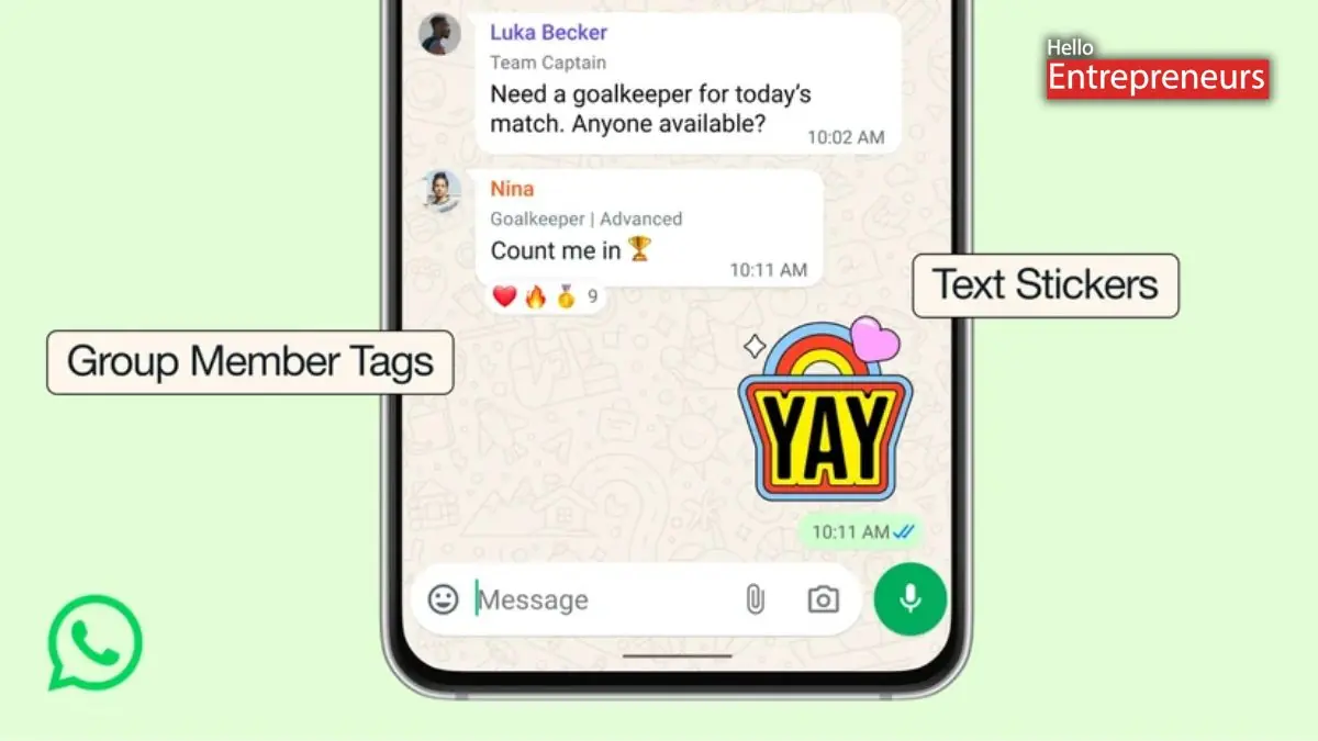 WhatsApp upgrades group chats with tags and personalized stickers