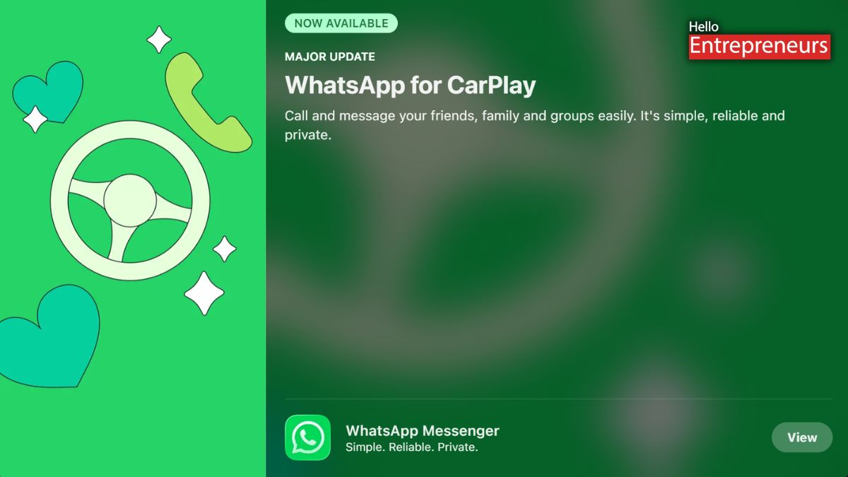 WhatsApp integrates with CarPlay for hands-free communication