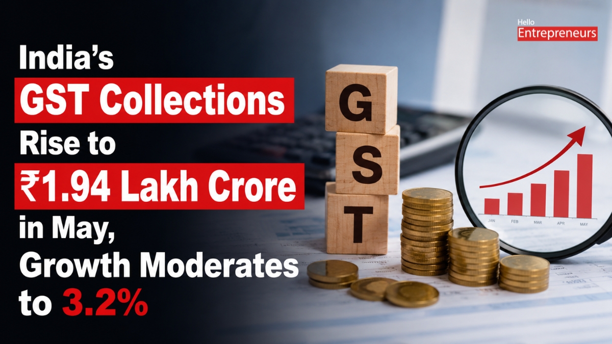 India's GST Collections Rise to ₹1.94 Lakh Crore in May, Growth Moderates to 3.2%