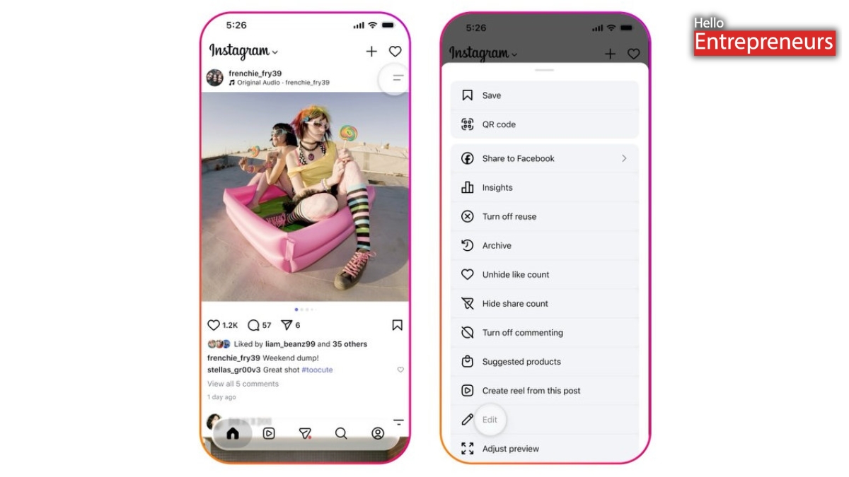 Instagram introduces Replace Audio feature for published feed posts and carousels