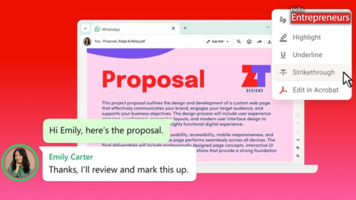 Adobe Acrobat integration brings powerful PDF features to WhatsApp Web