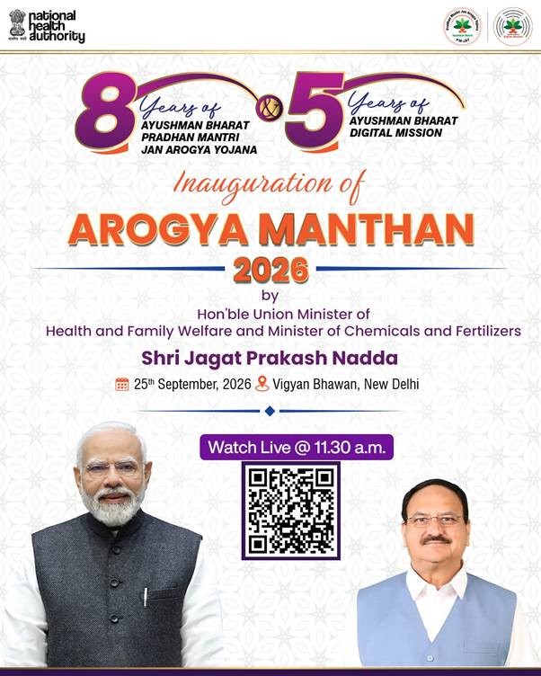 J.P. Nadda to Inaugurate Arogya Manthan 2026 at Vigyan Bhawan Tomorrow