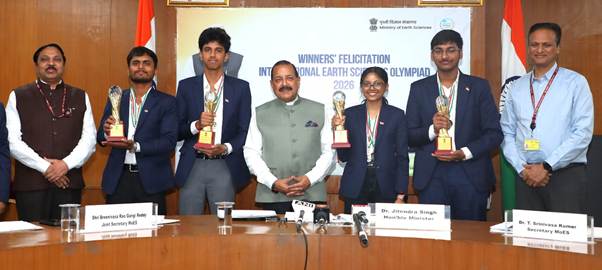 Dr Jitendra Singh Felicitates Team India School Children for Winning Record 9 Medals at IESO 2026