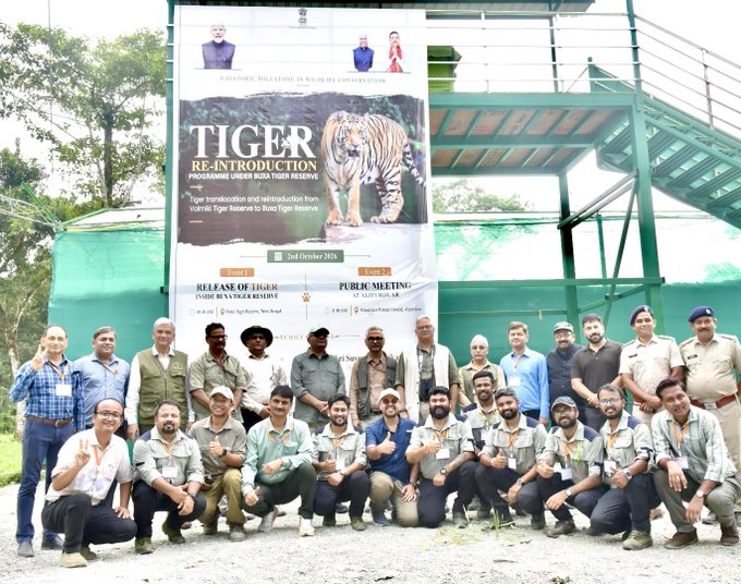 First Tigress Released in Buxa Tiger Reserve Under Tiger Reintroduction Programme